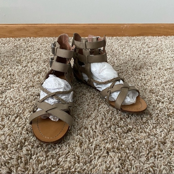 Sigerson Morrison Tan Leather Cage Gladiator Sandals Size 6B Narrow - Picture 1 of 8